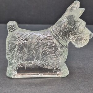 Scottie‎ Scottish Terrier Dog Candy Container Pressed Clear Glass 1930s or 1940s